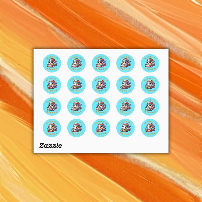 Pegatina Redonda Monogrammed Happy Birthday - Coche de Carreras | (Subido por el creador)