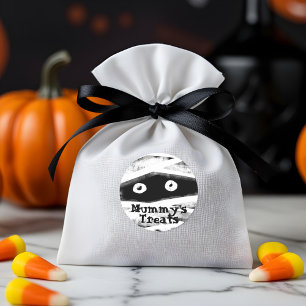Pegatina Redonda Monster Bash   Partido Halloween de la Mummy Blanc