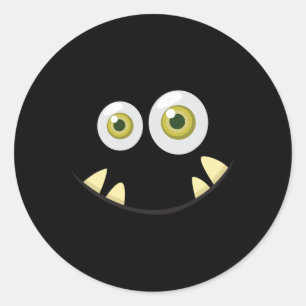 Pegatina Redonda Monster Face Halloween Disstume Idea Triste