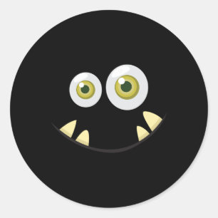 Pegatina Redonda Monster Face Halloween Disstume Idea Triste