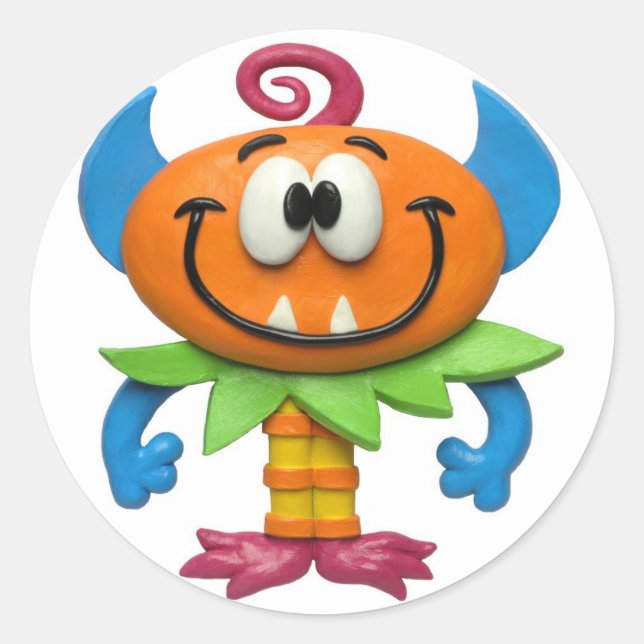 Pegatina Redonda Monster Fiesta (Anverso)