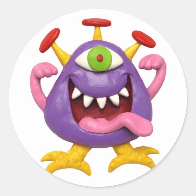 Pegatina Redonda Monster Fiesta (Anverso)