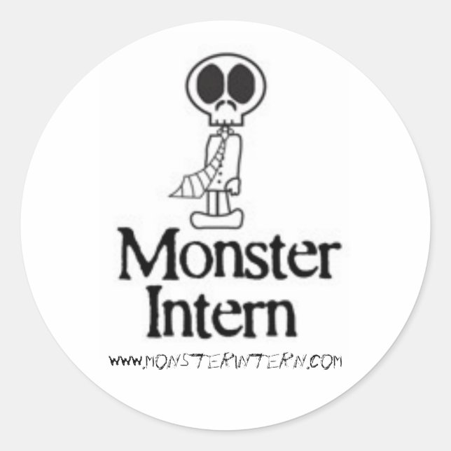 Pegatina Redonda Monster Intern Pegatinas (Anverso)
