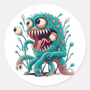 Pegatina Redonda Monster Mania