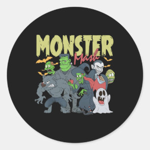 Pegatina Redonda Monster Mash Funny Halloween Spookee Season Trick