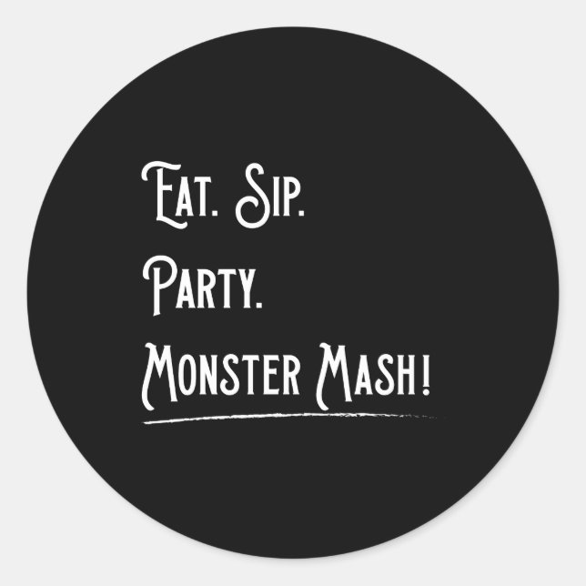 Pegatina Redonda Monster Mash Halloween (Anverso)