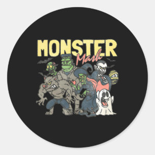 Pegatina Redonda Monster Mash Happy Halloween Spookone Season Trick