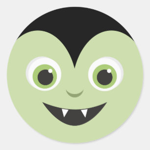 Pegatina Redonda Monster Mash   Vampiro de Halloween