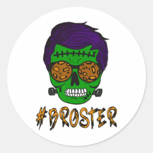 Pegatina Redonda Monster Skull Broster Brother Halloween Mateo F