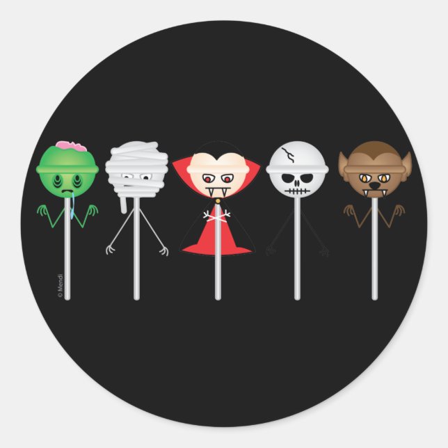 Pegatina Redonda Monster Suckers (Anverso)