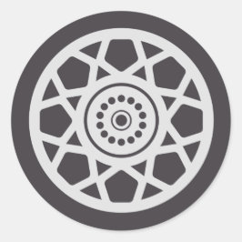 Pegatina Redonda Monster Truck Rally Birthday Party Decorations