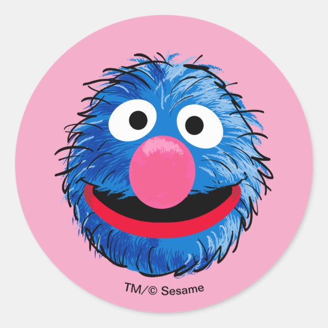 Pegatina Redonda Monstruo al final de esta historia | Grover (Anverso)