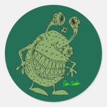 monstruo alienígena verde de 4 ojos todo verde