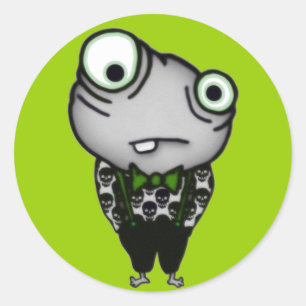 Pegatina Redonda Monstruo bien vestido