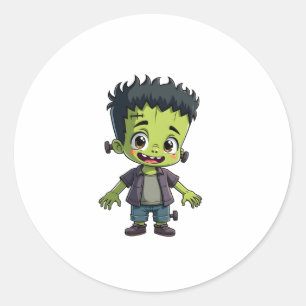 Pegatina Redonda Monstruo de Frankenstein - Personalizado de Hallow