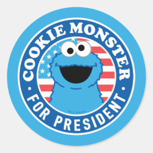 Pegatina Redonda Monstruo de la cookie para presidente