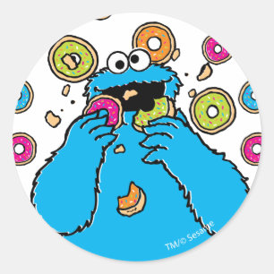 Pegatina Redonda Monstruo de las GalletasDestructor de Donas