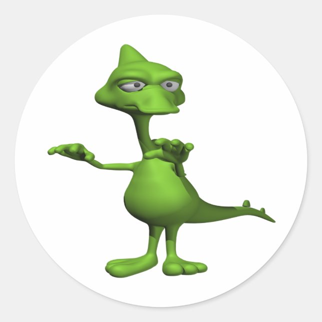 Pegatina Redonda Monstruo de Lochness (Anverso)