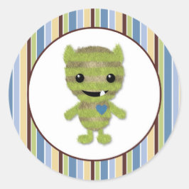 Pegatina Redonda MONSTRUO DE NIÑOS PRACTICAR un Boo Bebé Monstruos