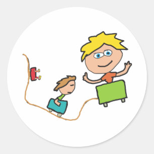 Pegatina Redonda Monstruo de rodillo emocional