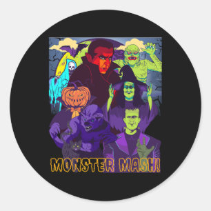 Pegatina Redonda Monstruo de Twear Tee Mash Halloween disfraz diver