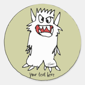 Pegatina Redonda Monstruo del dibujo animado personalizado