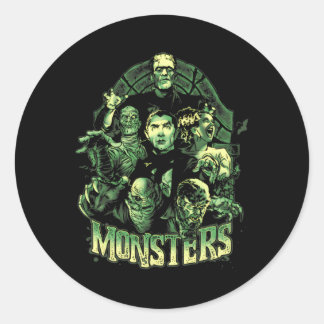 Pegatina Redonda Monstruo divertidísimo Mash Frankenstein Horror Mo
