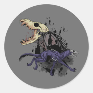 Pegatina Redonda Monstruo en ejecución