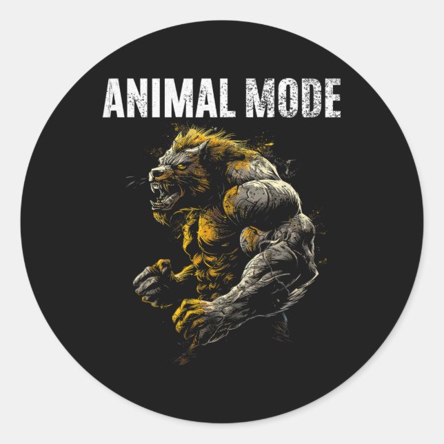 Pegatina Redonda Monstruo para la construcción de cuerpos de gimnas (Anverso)