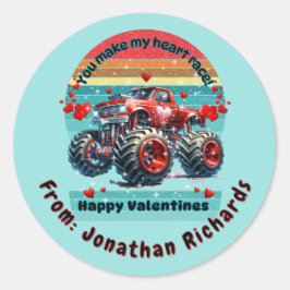 Pegatina Redonda Monstruo Rojo: Hacen mi Carrera.