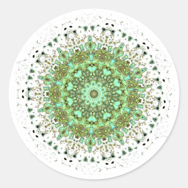 Pegatina Redonda Monstruos de Mandala (Anverso)