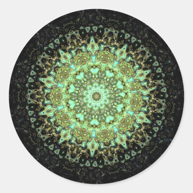 Pegatina Redonda Monstruos de Mandala (Anverso)