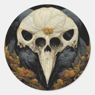 Pegatina Redonda Monstruoso Gótico de horror en Raven Gothic