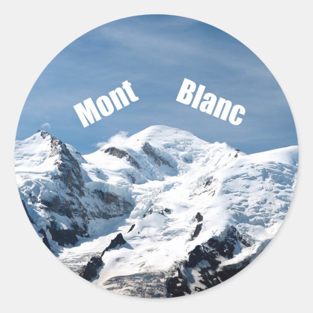 Pegatina Redonda Mont Blanc - Magnífico! (Anverso)