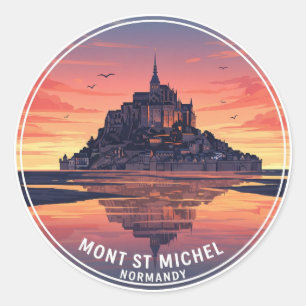 Pegatina Redonda Mont Saint-Michel