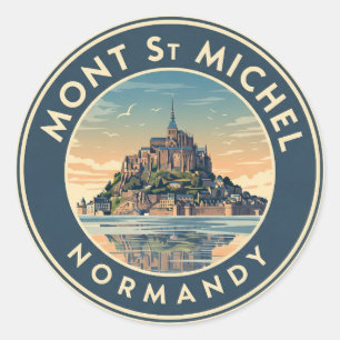 Pegatina Redonda Mont Saint-Michel