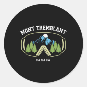 Pegatina Redonda Mont Tremblant Canadá Estación de Esquí Quebec Esq