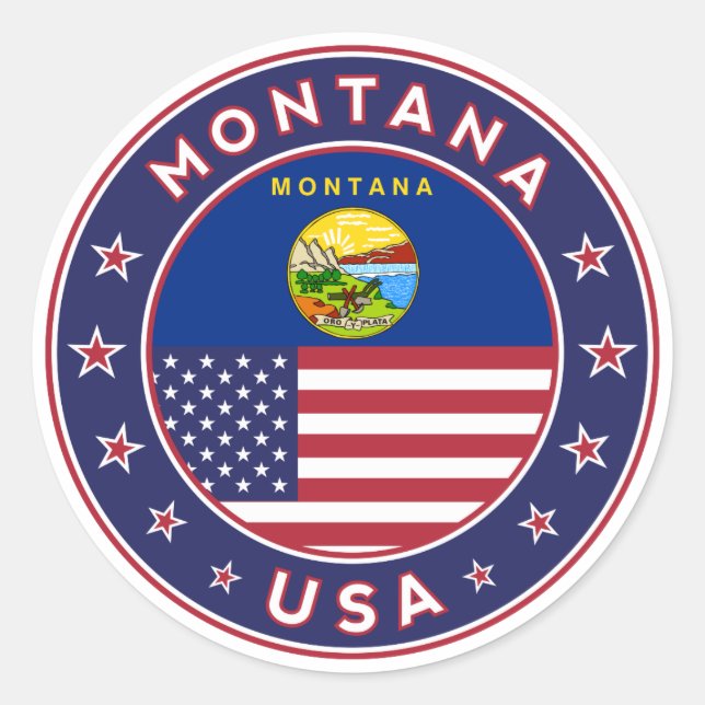 Pegatina Redonda Montana (Anverso)