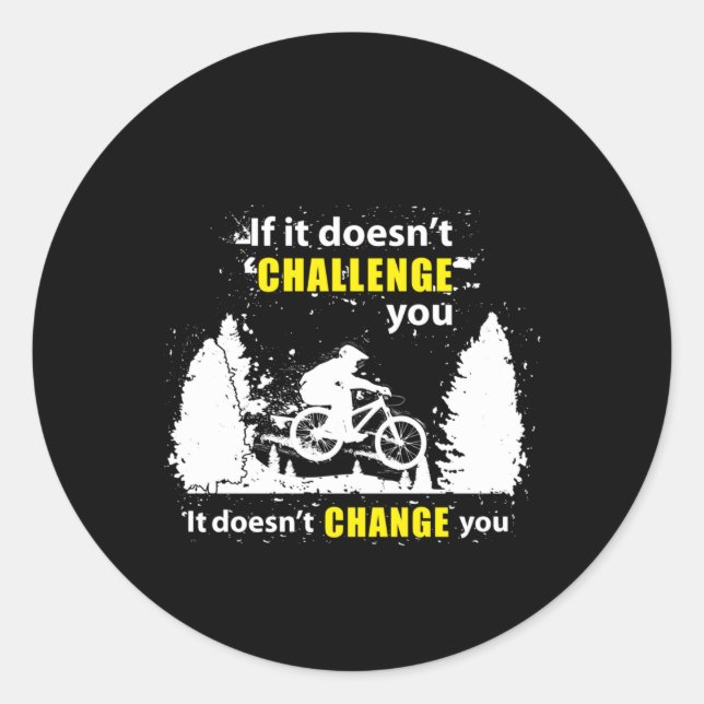 Pegatina Redonda Montaña Bicicleta Bicicleta MTB Bicicleta Gift (Anverso)