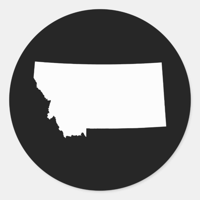 Pegatina Redonda Montana en blanco y negro (Anverso)