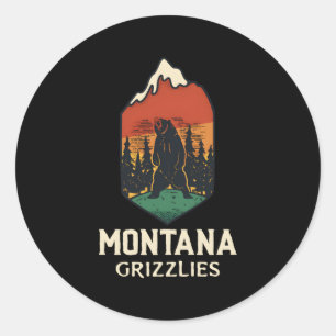 Pegatina Redonda Montana Grizzlies
