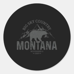 Pegatina Redonda Montana Grizzly Bear Camg Senderismo