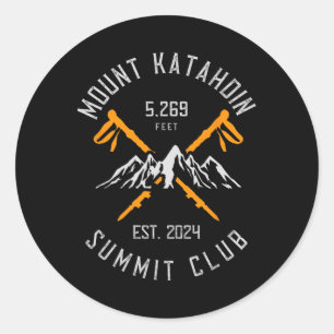 Pegatina Redonda Montaña Mount Katahdin Senderismo Est 2024 