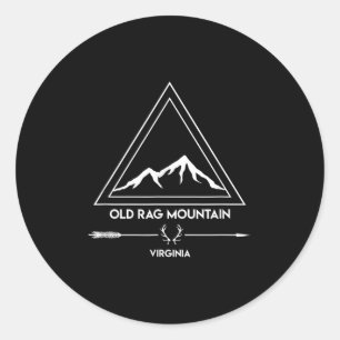 Pegatina Redonda Montaña Old Rag Senderismo Camping Vintage