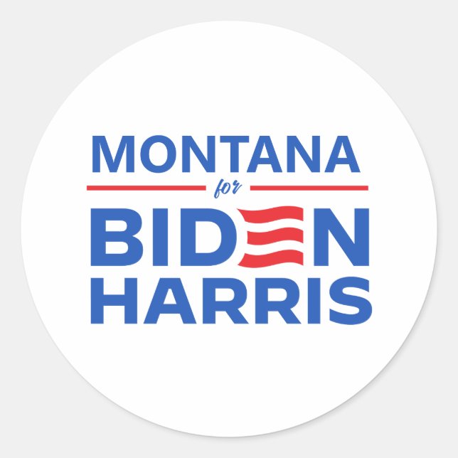 Pegatina Redonda Montana para Biden Harris (Anverso)