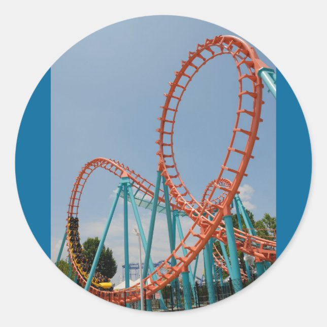 Pegatina Redonda montaña rusa (Anverso)