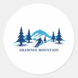 Pegatina Redonda montaña Shawnee Pennsylvania estación de esquí esq