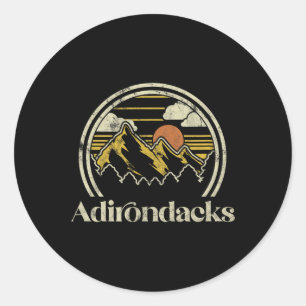Pegatina Redonda Montañas Adirondacks Nueva York Campamento de send