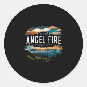Pegatina Redonda Montañas Angel Fire Nuevo México Senderismo Al Air