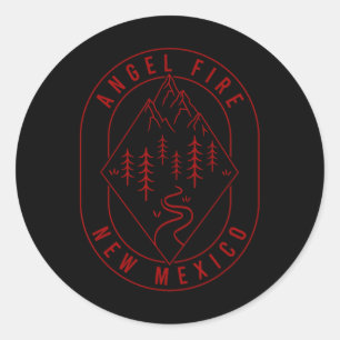 Pegatina Redonda Montañas Angel Fire Nuevo México Senderismo Al Air